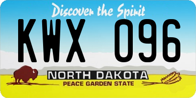 ND license plate KWX096