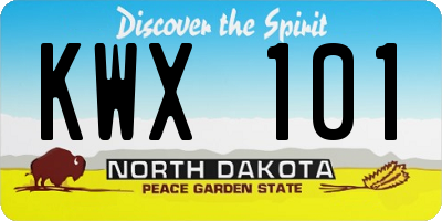 ND license plate KWX101