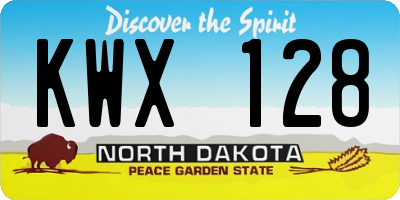ND license plate KWX128