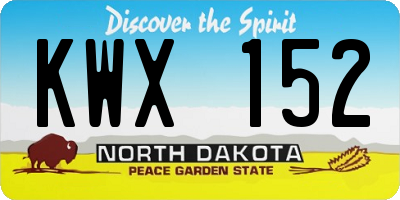 ND license plate KWX152