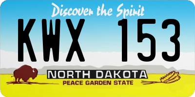 ND license plate KWX153