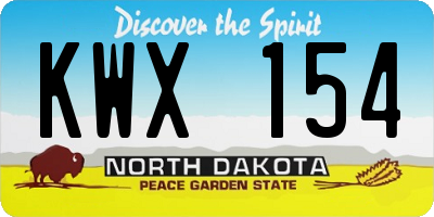 ND license plate KWX154