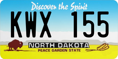ND license plate KWX155
