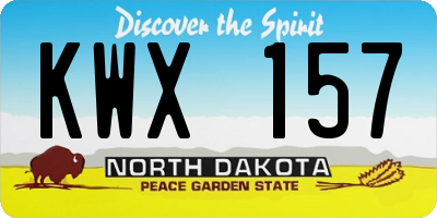 ND license plate KWX157