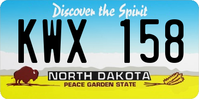 ND license plate KWX158