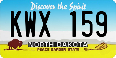 ND license plate KWX159