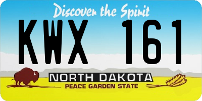 ND license plate KWX161