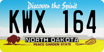 ND license plate KWX164