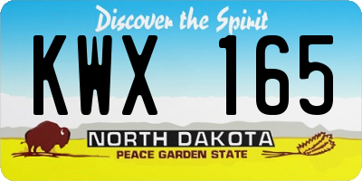 ND license plate KWX165