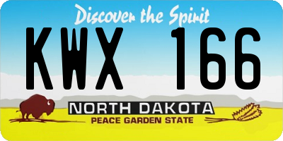 ND license plate KWX166