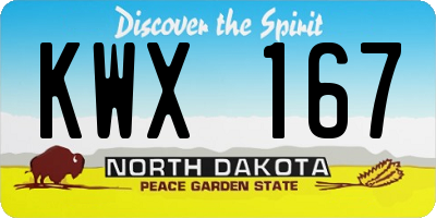 ND license plate KWX167