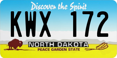 ND license plate KWX172