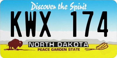 ND license plate KWX174