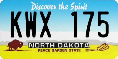 ND license plate KWX175