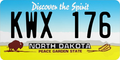 ND license plate KWX176