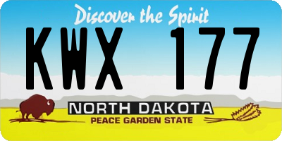 ND license plate KWX177