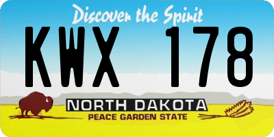 ND license plate KWX178