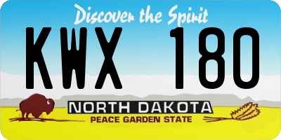 ND license plate KWX180