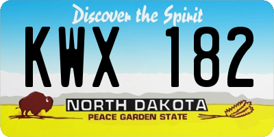 ND license plate KWX182