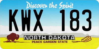 ND license plate KWX183