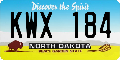 ND license plate KWX184