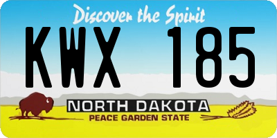 ND license plate KWX185