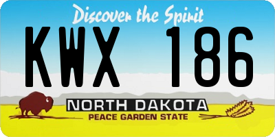 ND license plate KWX186