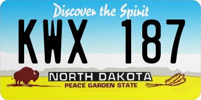 ND license plate KWX187