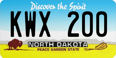 ND license plate KWX200
