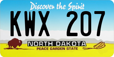 ND license plate KWX207