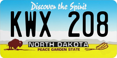 ND license plate KWX208