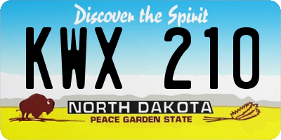ND license plate KWX210