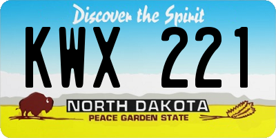 ND license plate KWX221