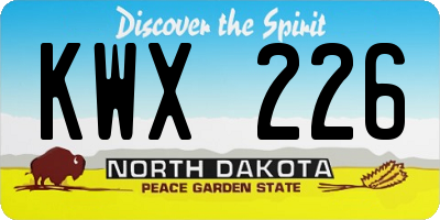 ND license plate KWX226