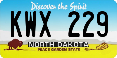ND license plate KWX229