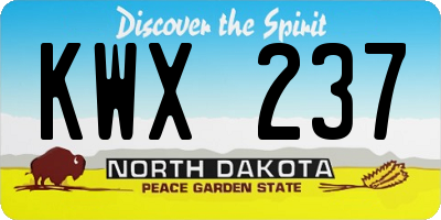ND license plate KWX237