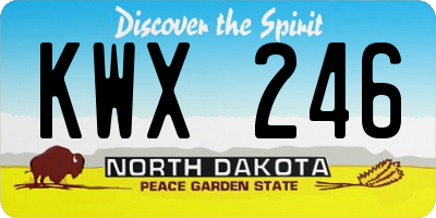 ND license plate KWX246