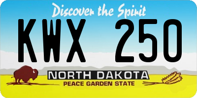 ND license plate KWX250