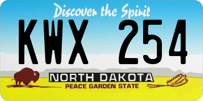 ND license plate KWX254