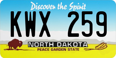 ND license plate KWX259