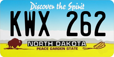 ND license plate KWX262