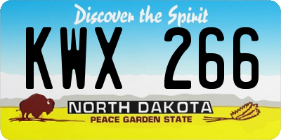 ND license plate KWX266