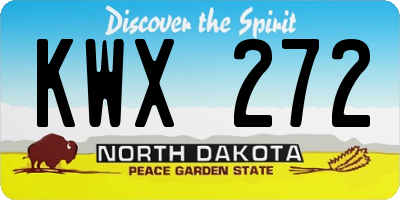 ND license plate KWX272