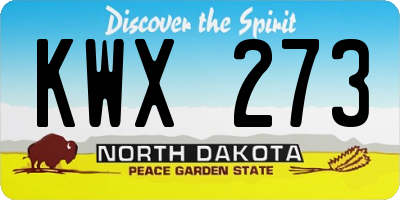ND license plate KWX273