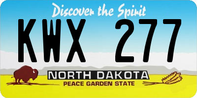 ND license plate KWX277