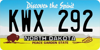 ND license plate KWX292