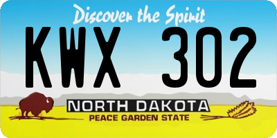 ND license plate KWX302