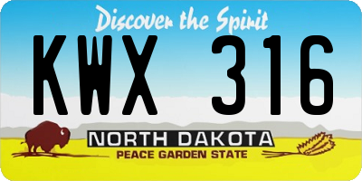 ND license plate KWX316