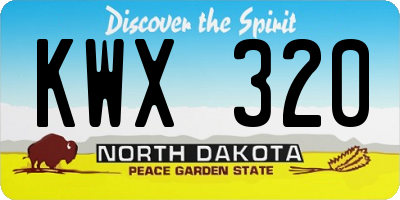 ND license plate KWX320