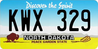ND license plate KWX329